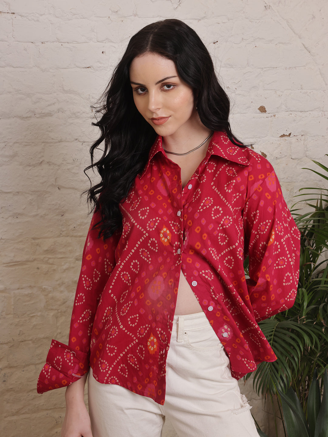 Crimson Mosaic Printed Shirt