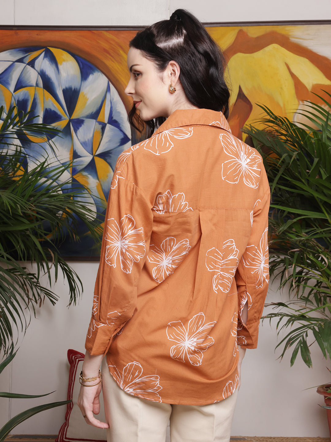 Terracotta Bloom Printed Shirt