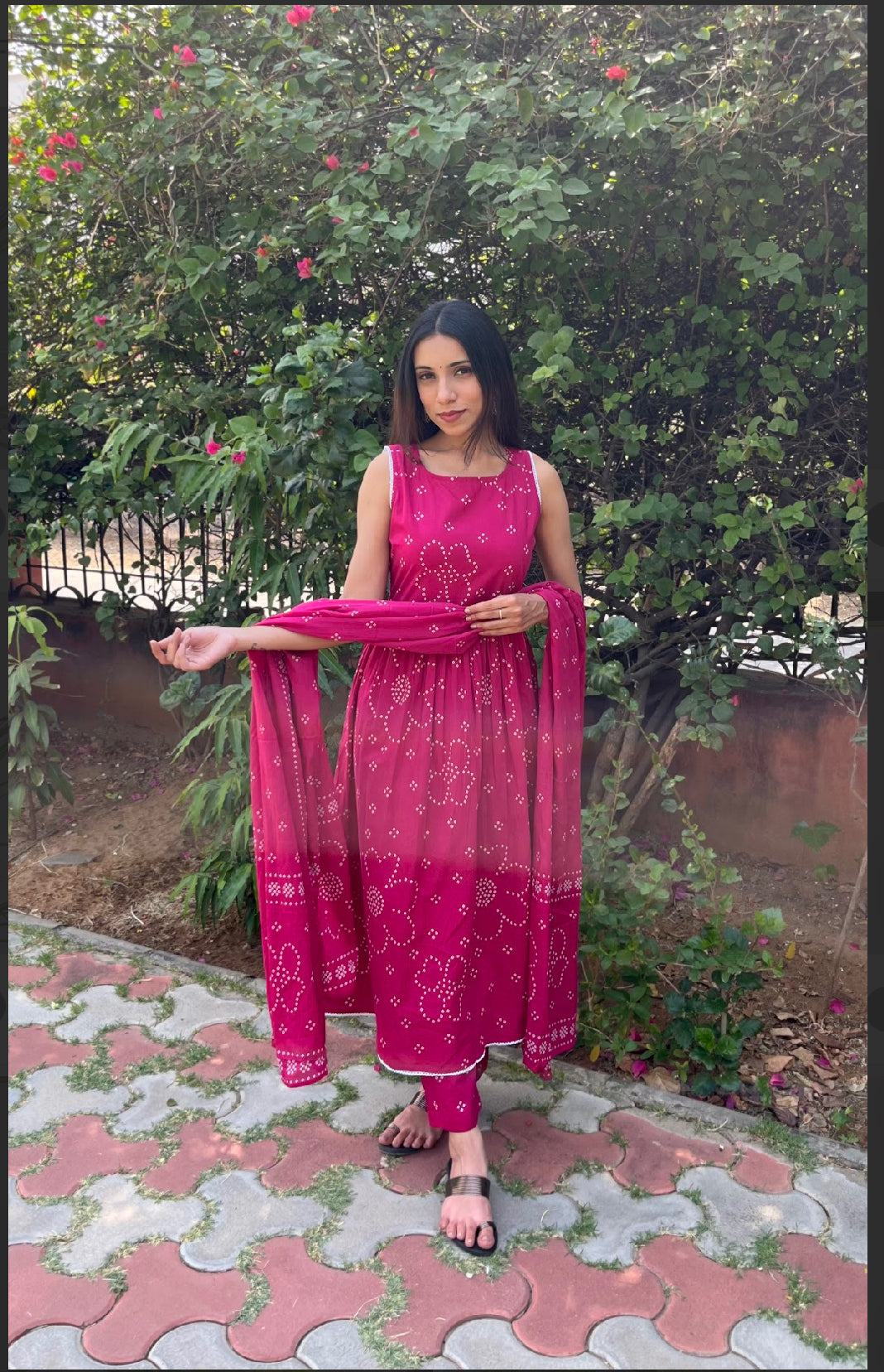 Salmon Pink Anarkali Suit set