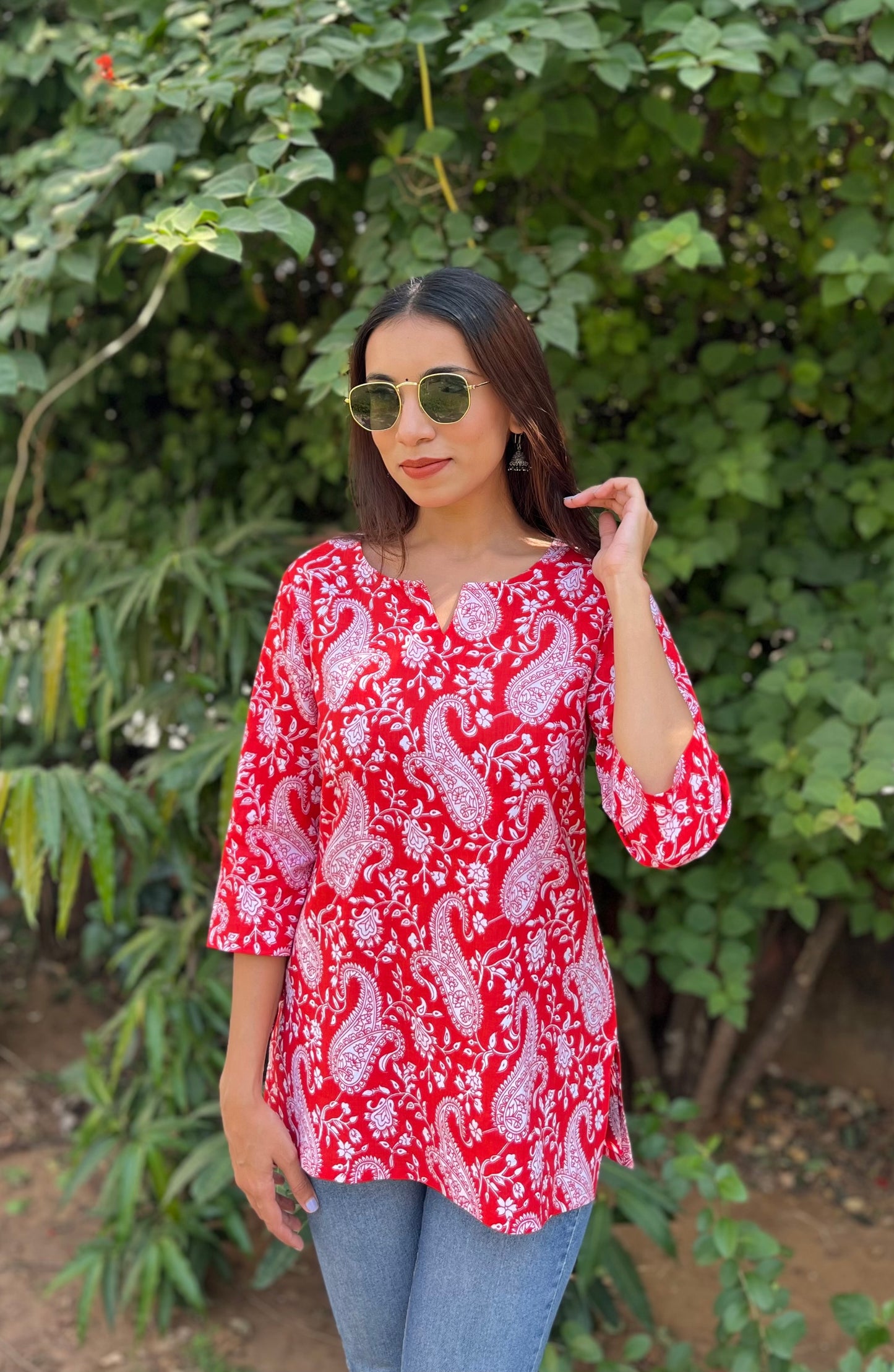Red Kaeri Short Kurti