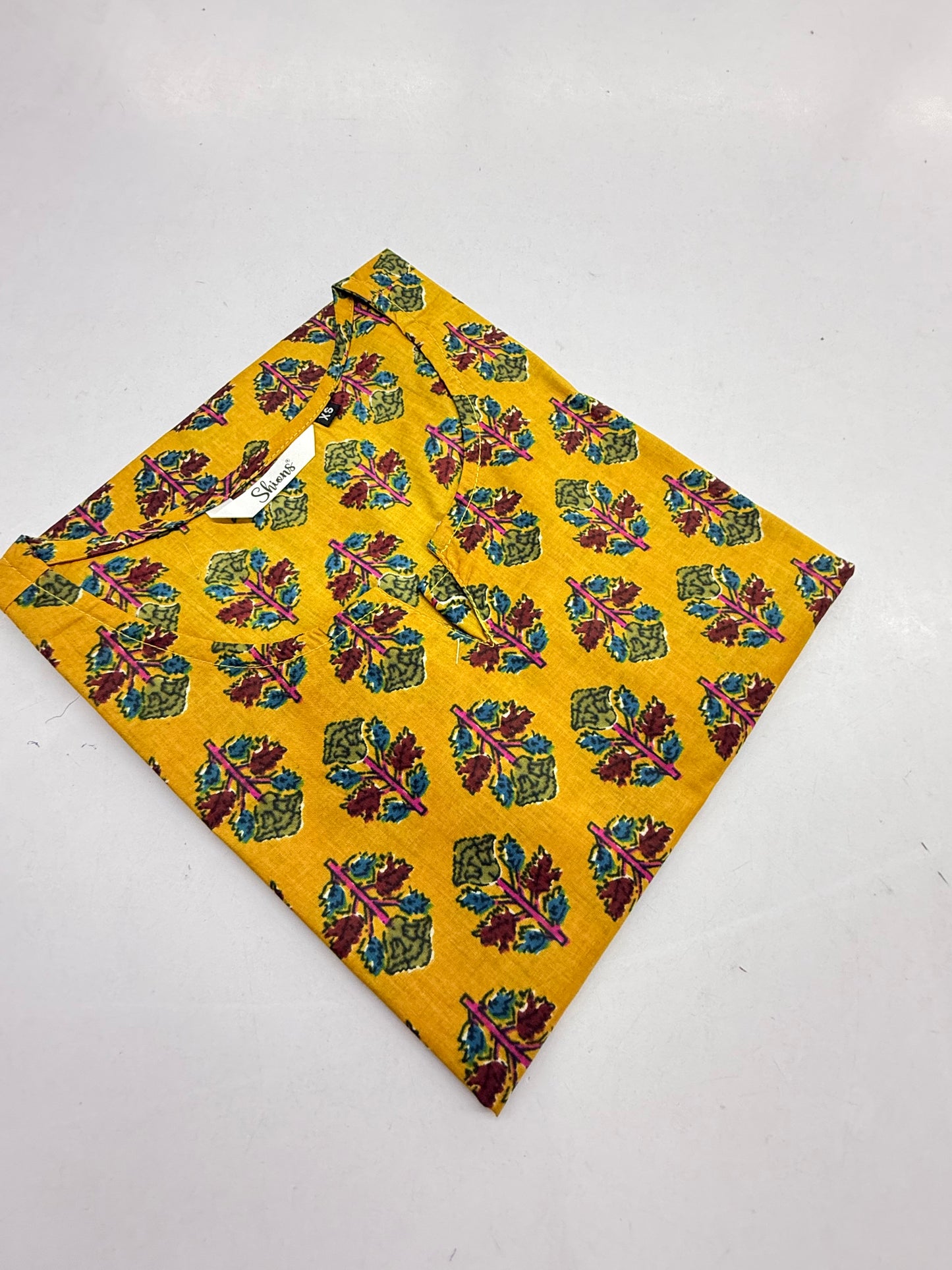 Yellow booti short kurti