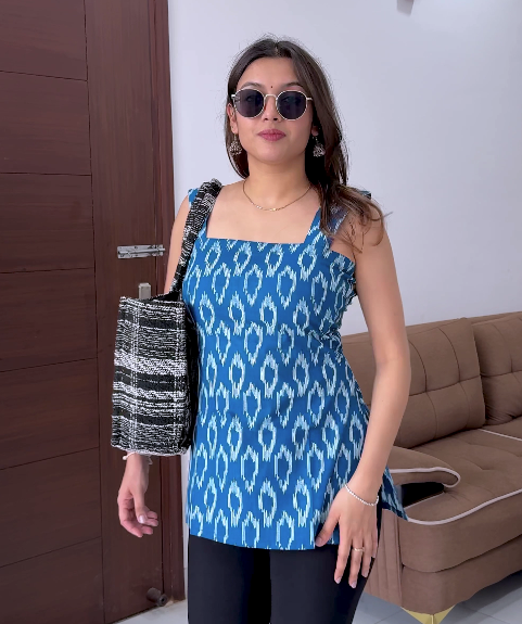 Neel Ikat Corset Kurti