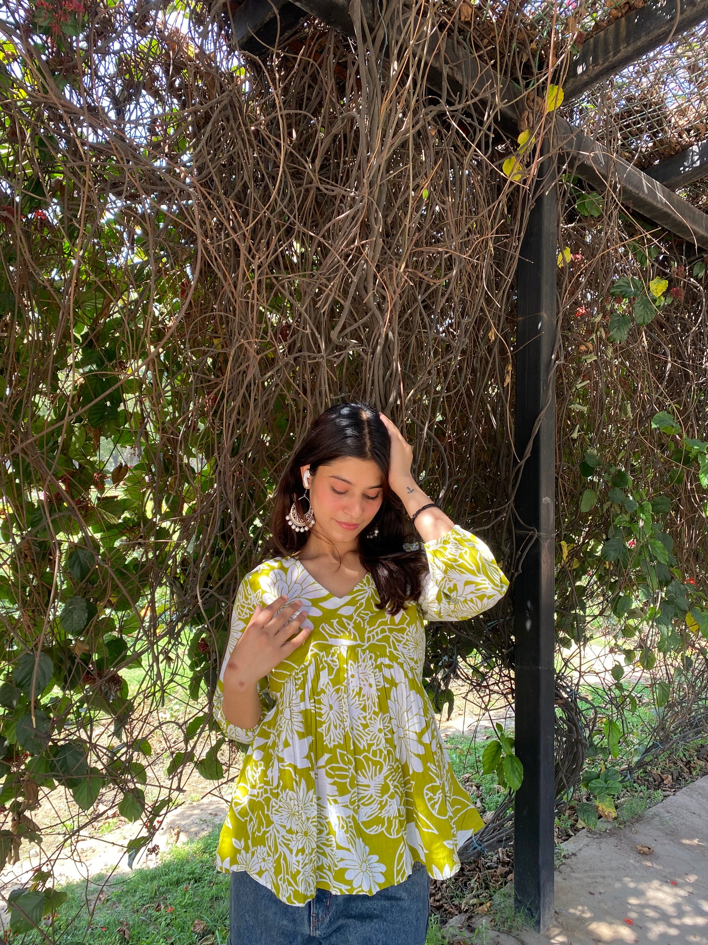 Apple Green Peplum Top