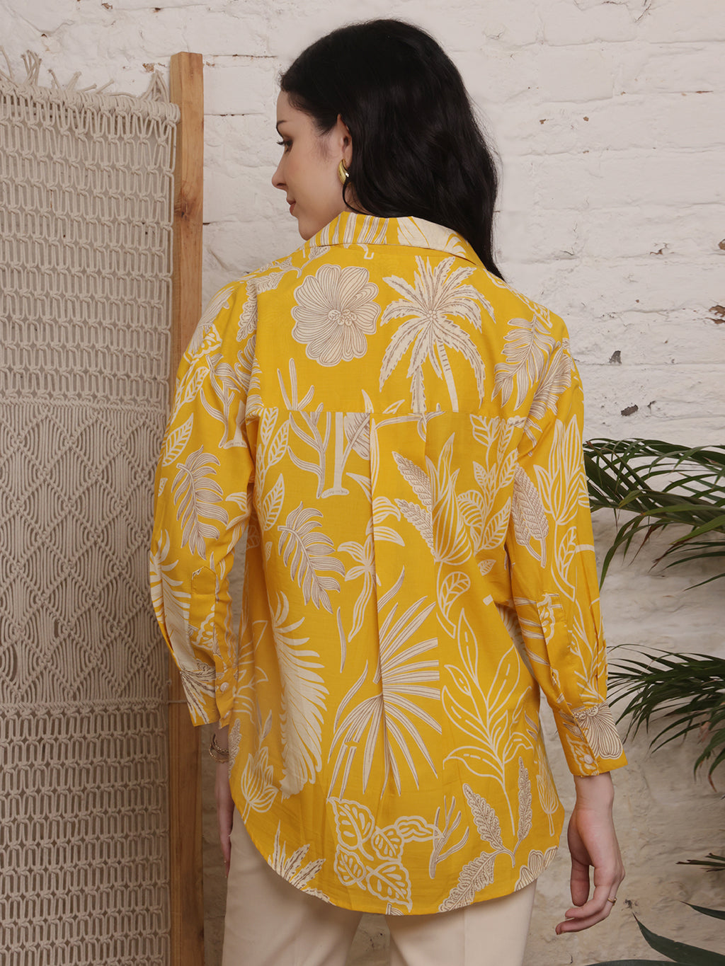 Sunburst Yellow Tropical Print Shirt