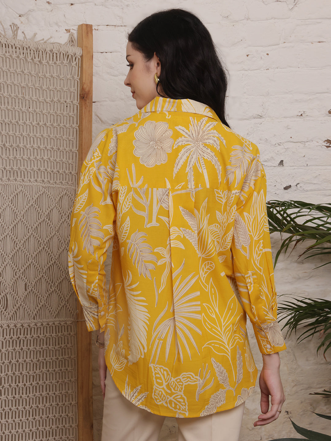 Sunburst Yellow Tropical Print Shirt