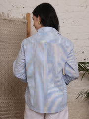 Skyline Blue Striped Cotton Shirt