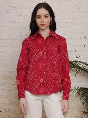 Crimson Mosaic Printed Shirt