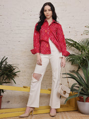 Crimson Mosaic Printed Shirt
