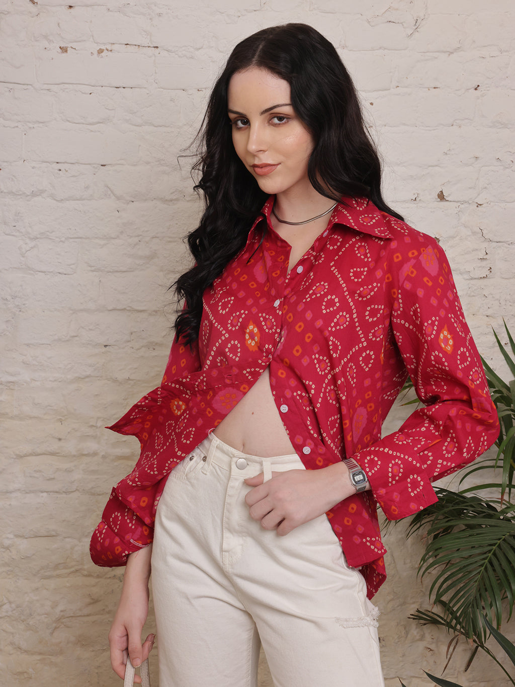 Crimson Mosaic Printed Shirt