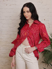 Crimson Mosaic Printed Shirt