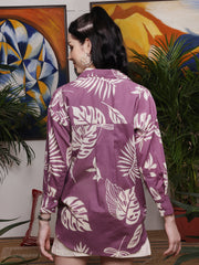 Mauve Tropic Leaf Shirt