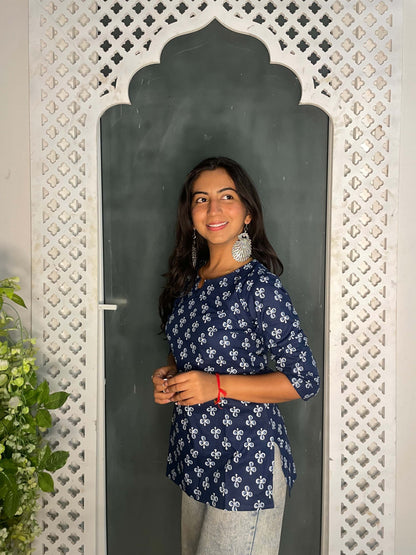 Blue Short Kurti