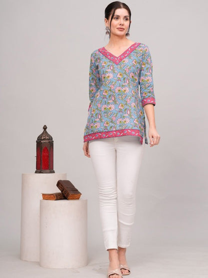 V neck short kurti