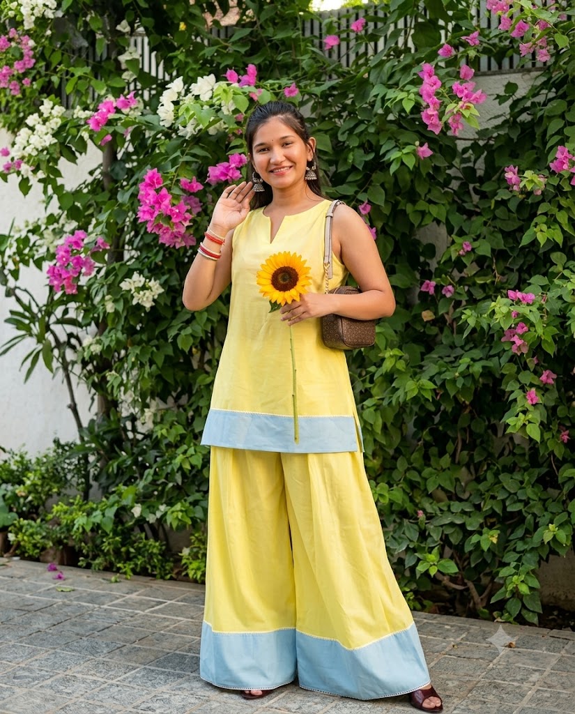 Lemon Sky Solid Farshi Salwar Set
