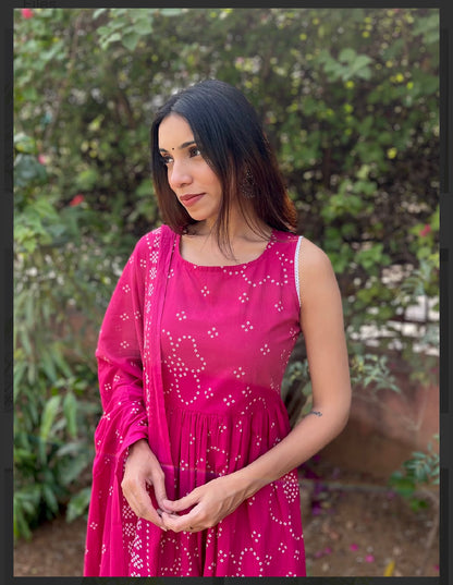 Salmon Pink Anarkali Suit set
