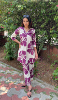 Khadi cotton Co-Ord Set(wine)