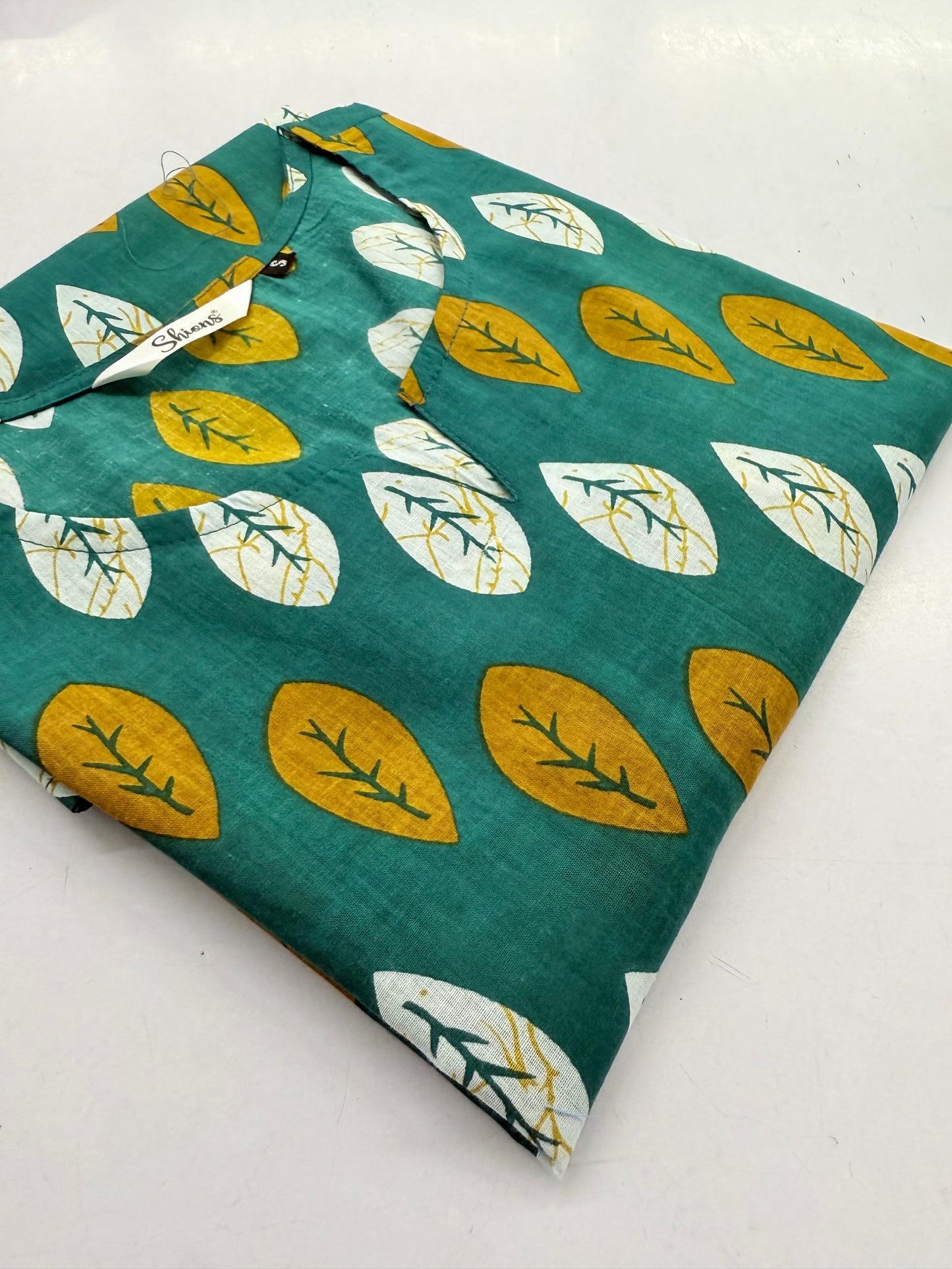 Green Leafy Short Kurta