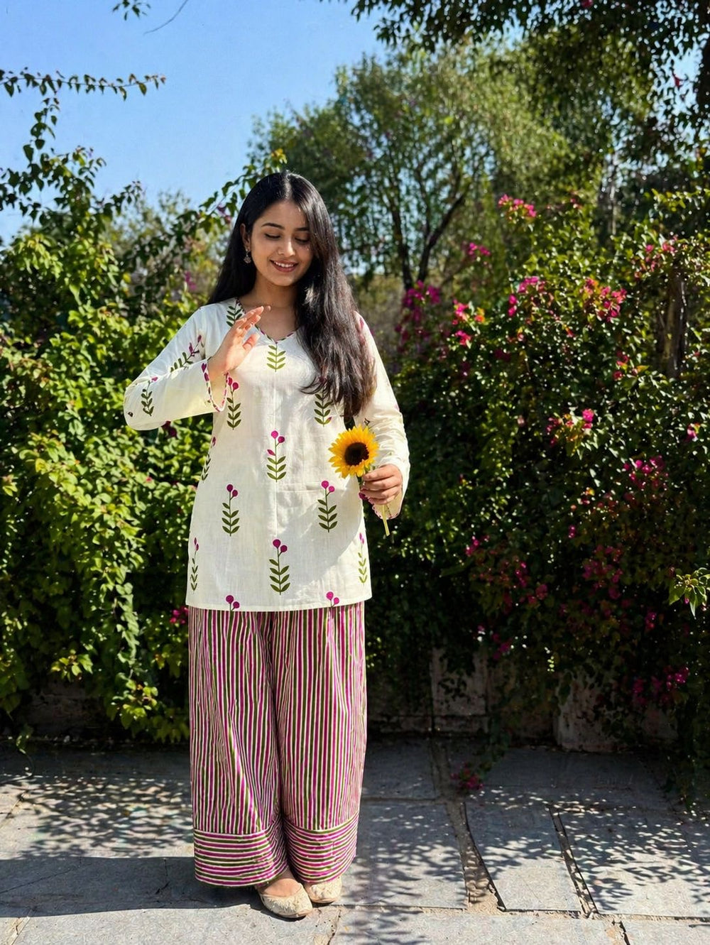 Pink Gulmohar Farshi Salwar Set