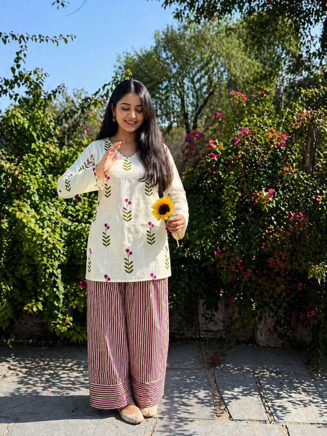 Pink Gulmohar Farshi Salwar Set