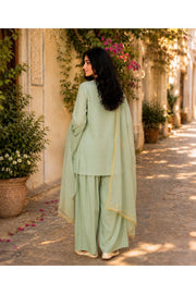 Sage Farshi Salwar Set with Dupatta