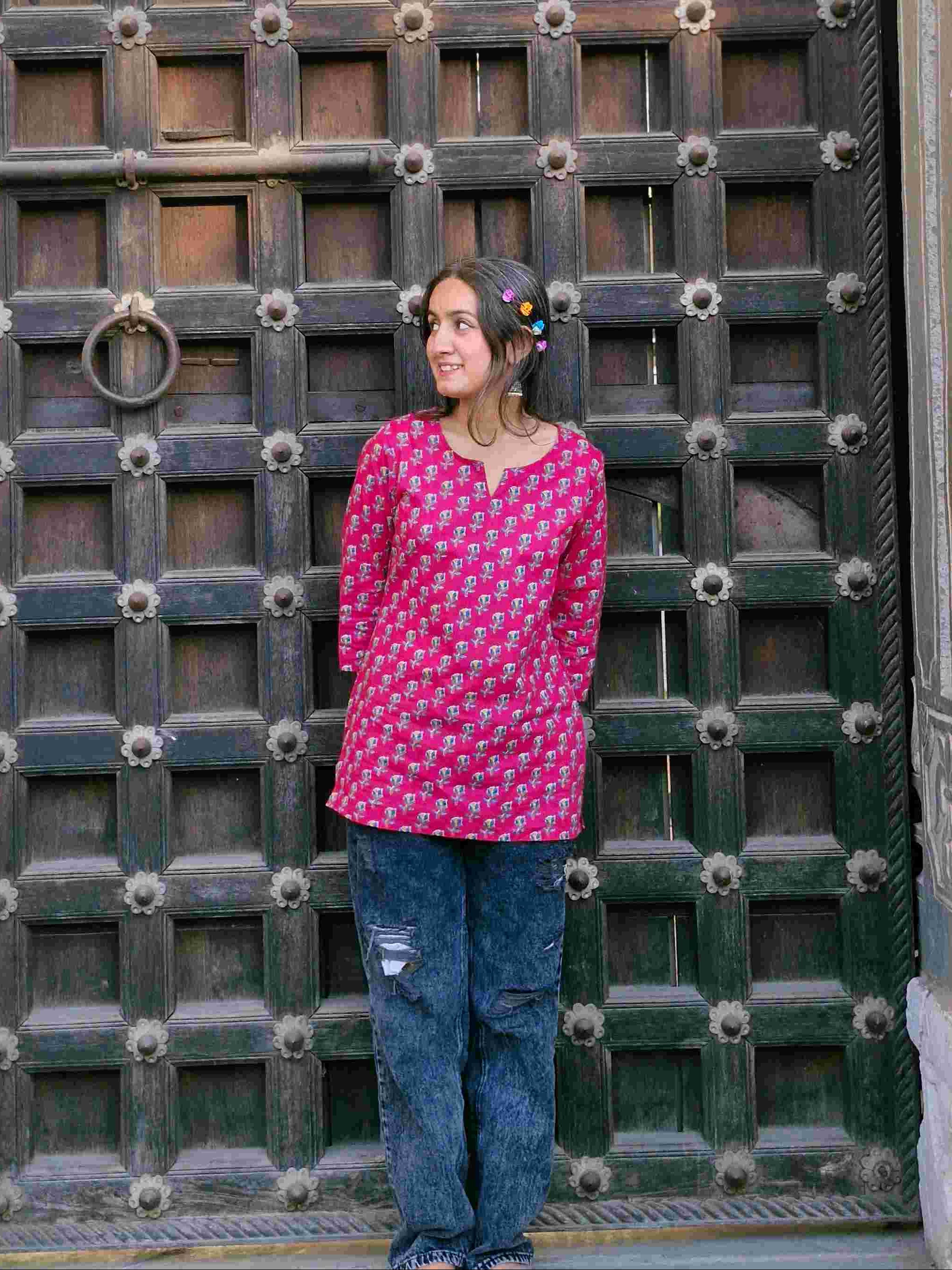 Pink Short Kurti