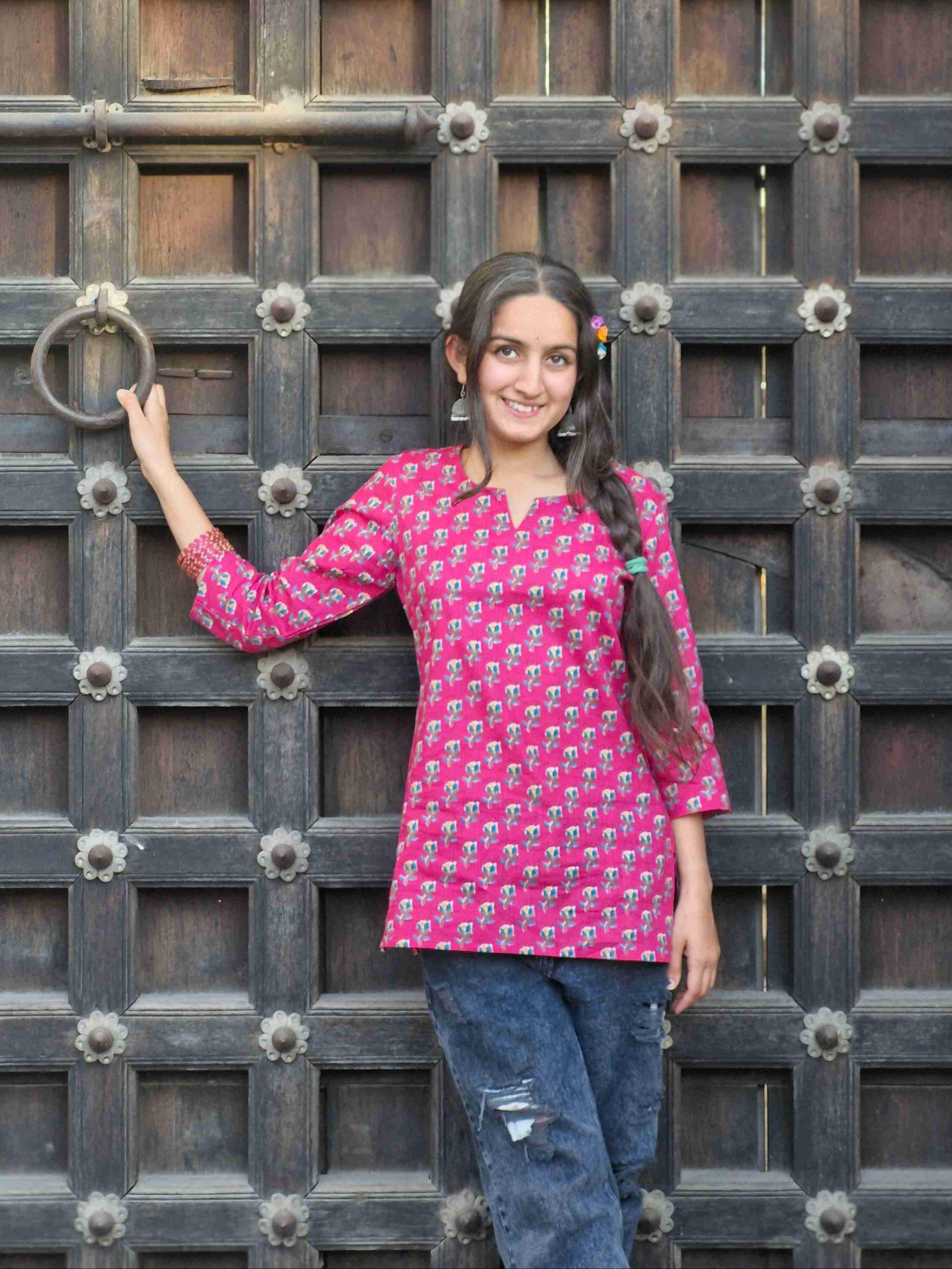 Pink Short Kurti