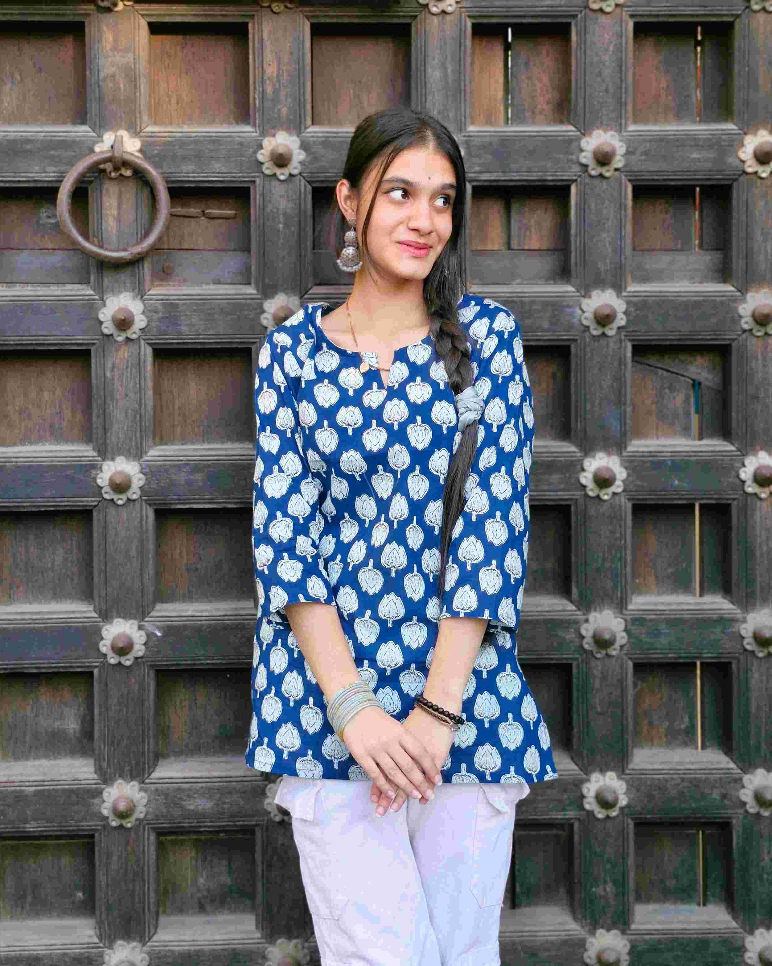 Blue Short Kurta