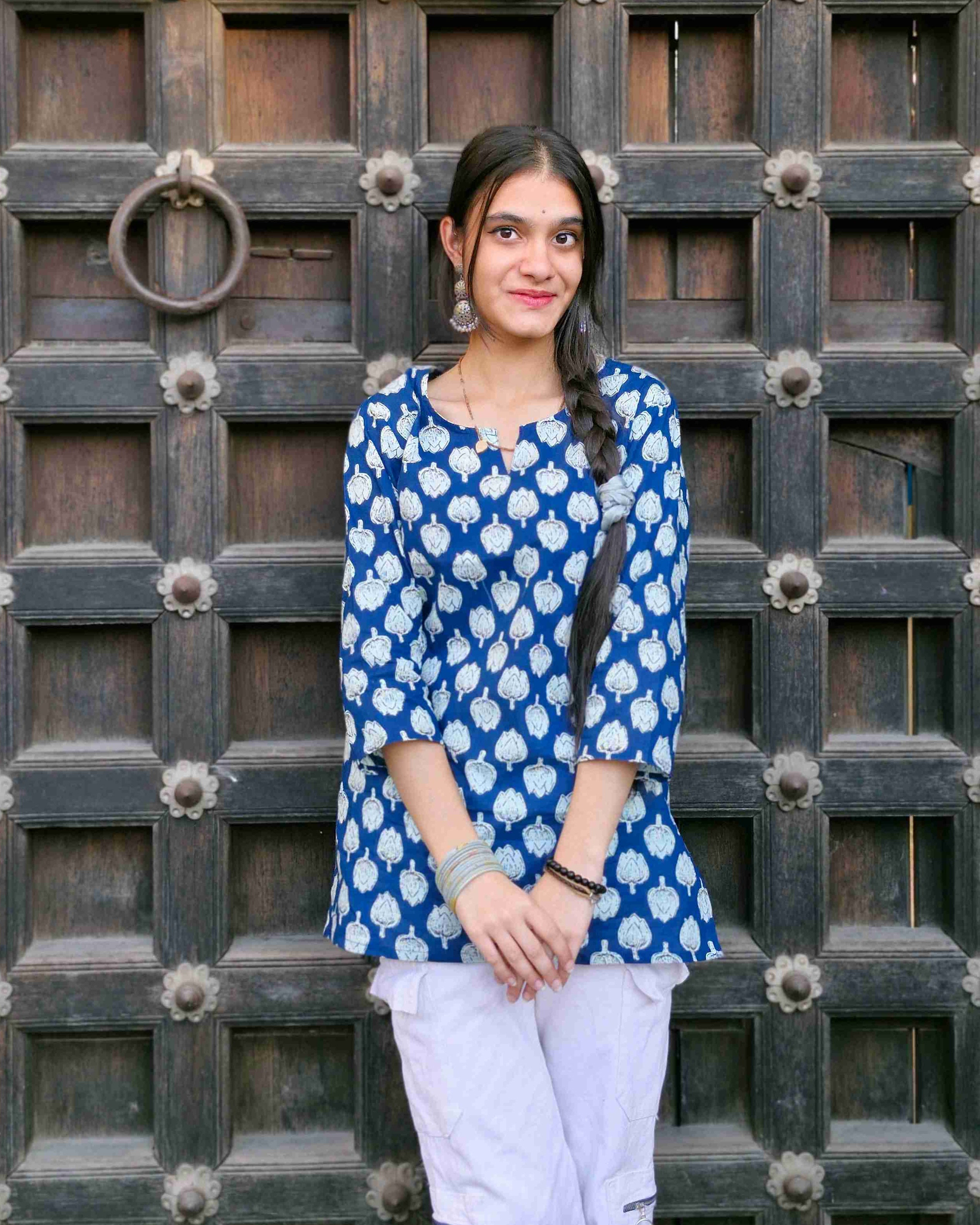 Blue Short Kurta