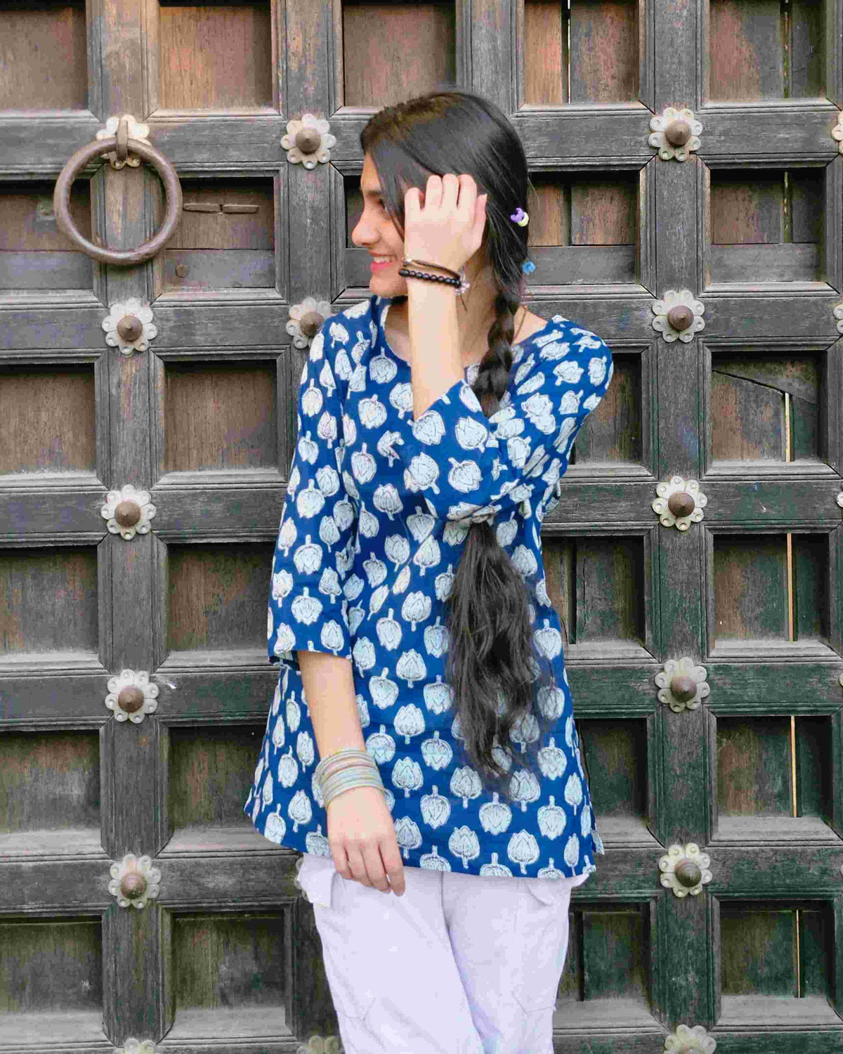 Blue Short Kurta