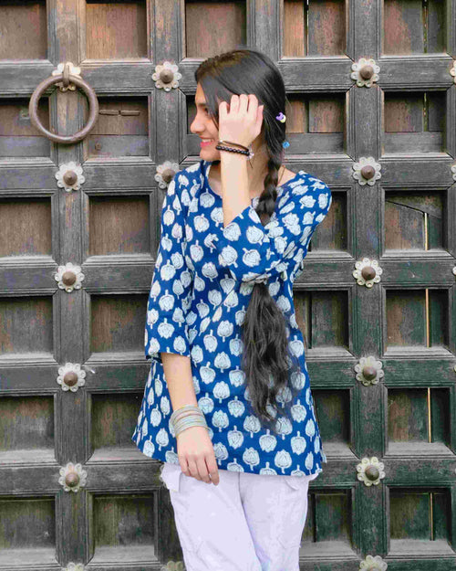 Blue Short Kurta