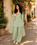 Sage Farshi Salwar Set with Dupatta