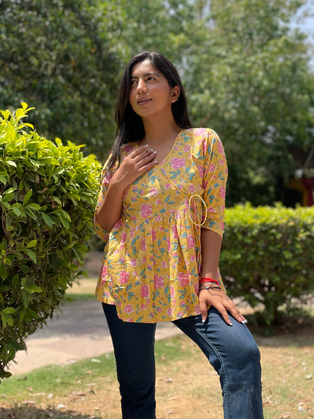 Sunshine Blossom Peplum Top