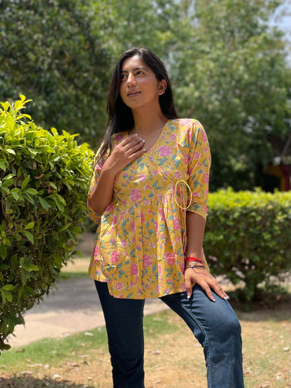 N.Yellow Angrakha Top