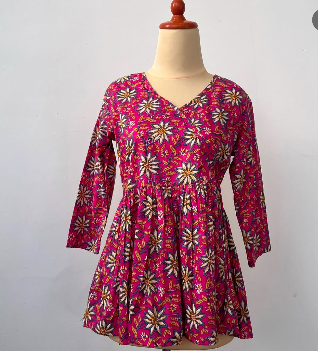 Sunflower Angrakha Peplum Top