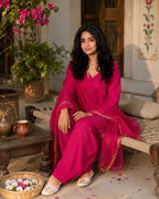 Pink Farshi Salwar Set with Dupatta