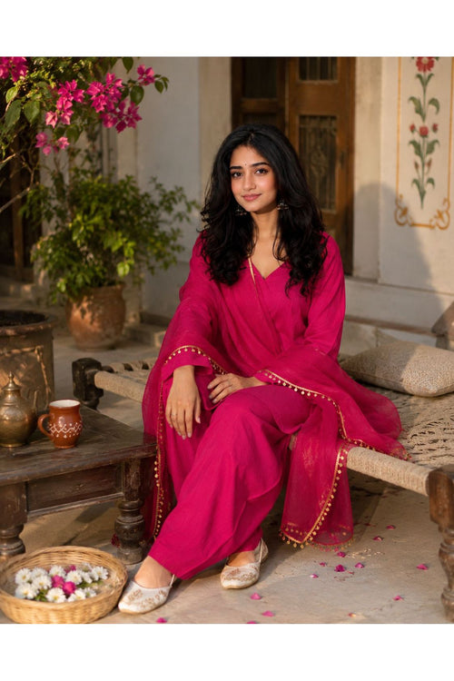 Pink Farshi Salwar Set with Dupatta