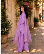 Purple Farshi Salwar Set with Dupatta