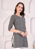 Black Strips short kurta