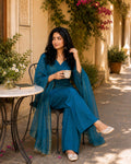 Regal Blue Farshi Salwar Set with Dupatta