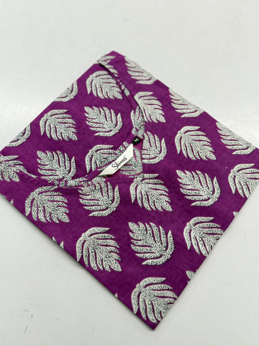 Purple Sleeveless Short Kurti