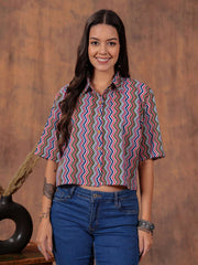 ZigZag Vibe Crop Shirt