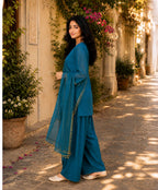 Regal Blue Farshi Salwar Set with Dupatta