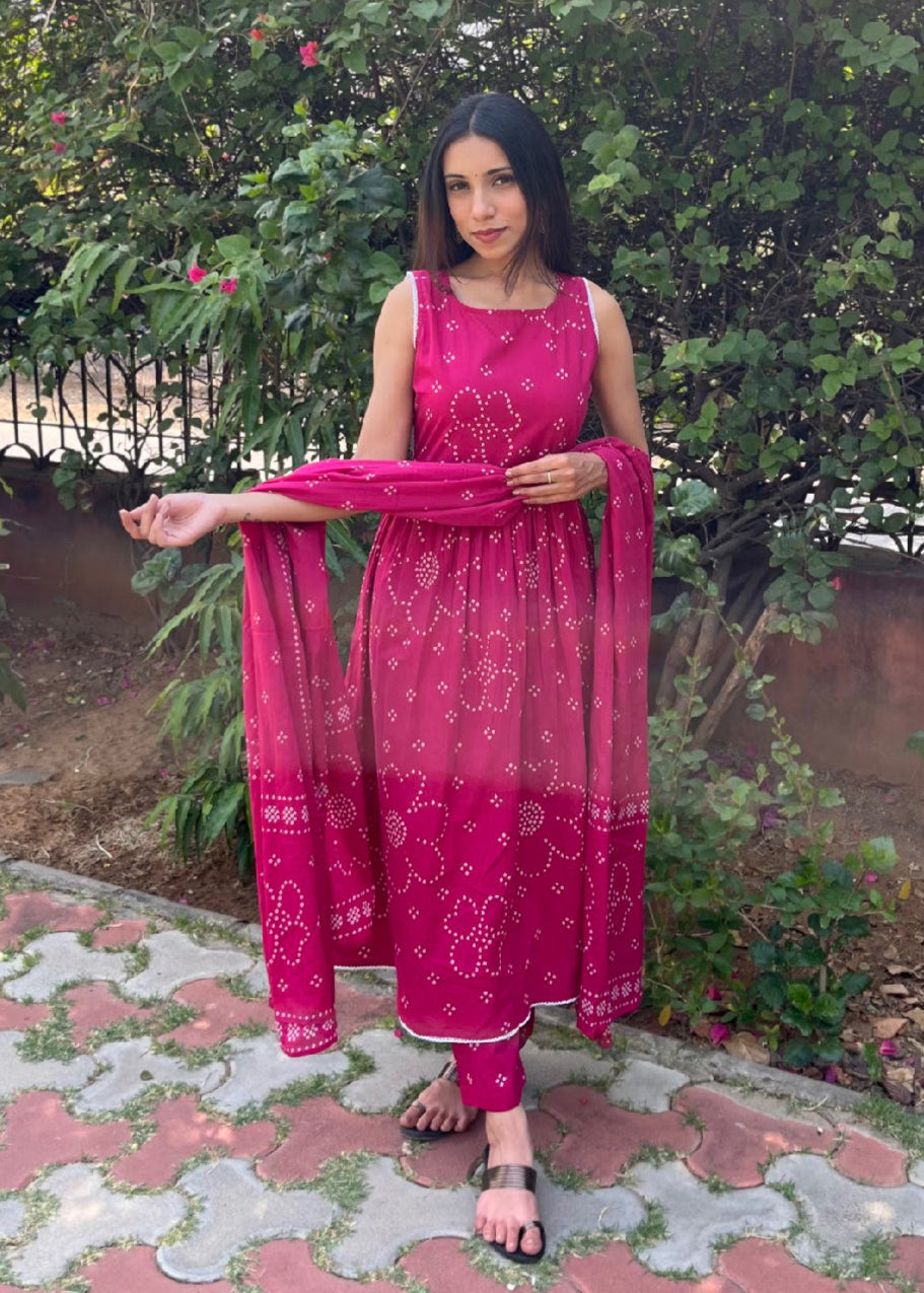 Salmon Pink Anarkali Suit set