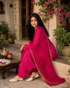 Pink Farshi Salwar Set with Dupatta