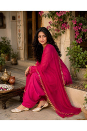 Pink Farshi Salwar Set with Dupatta