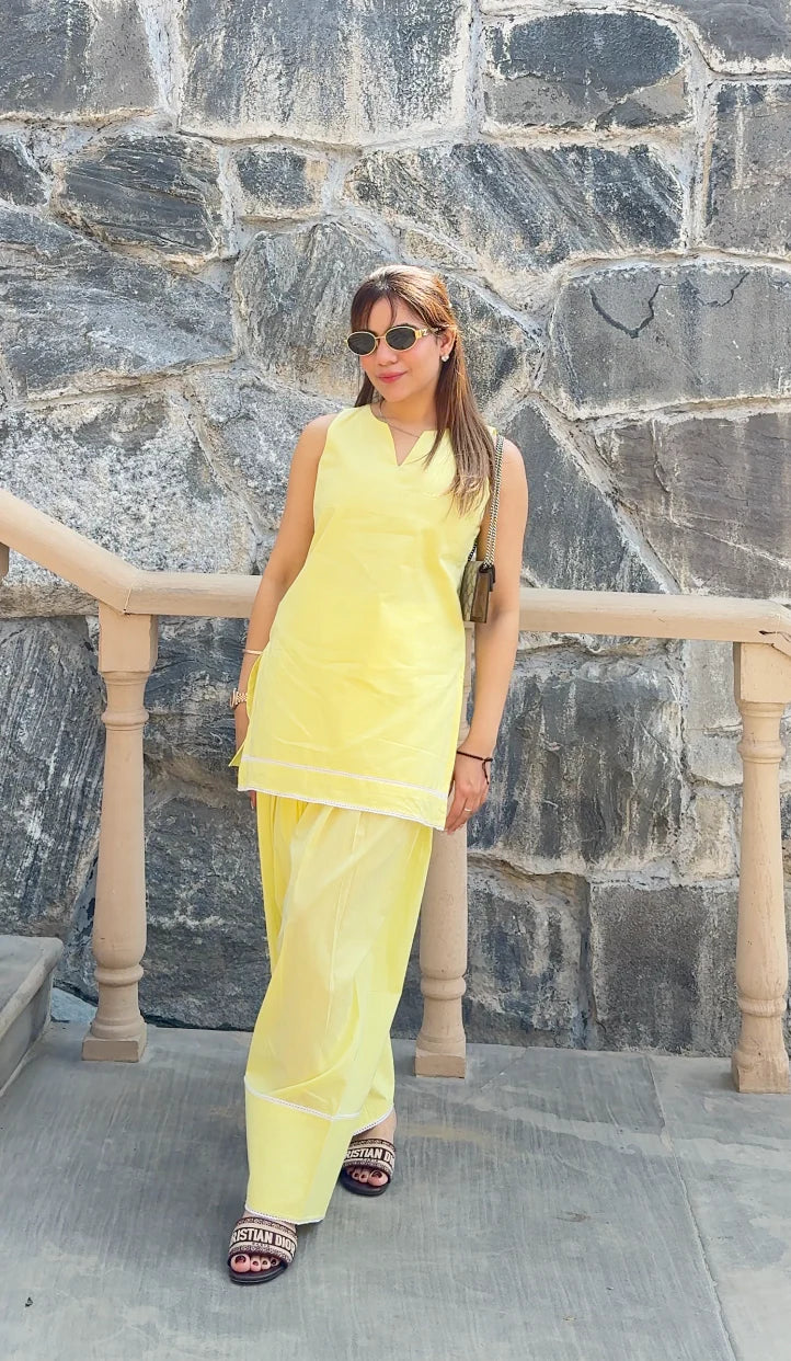 Butter yellow farshi salwar suit