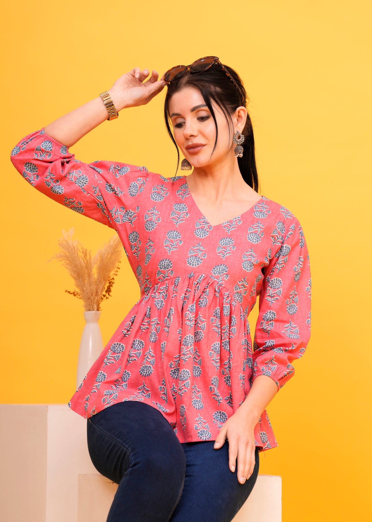 Blush Bloom Peplum Top