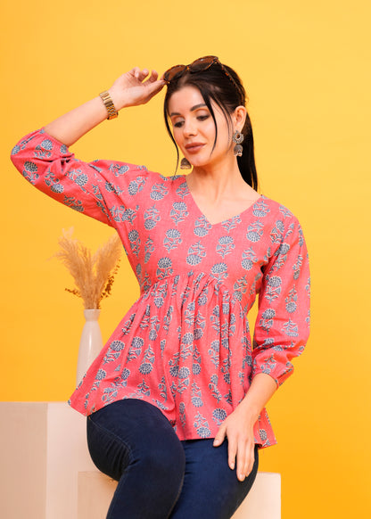Blush Bloom Peplum Top