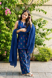 Bloom in Blue Farshi Salwar with Dupatta