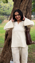 White Grace Solid Work Wear Kurti